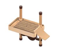 Turtle Tank Accessories with Ladder, Floating Suction Cup Turtle Dock, Reptile Tank Decor for Lizard Frog Crab Fish, Climbing Enrichment Stimulation, Home Aquarium Pool Cage Habitat