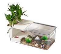 Turtle Tank - Acuario para tortuga | Caja de cría de mascotas de fauna | Contenedor de hábitat de tortuga | Suministros para mascotas, hábitat de terrario para alimentar tortugas, cangrejos