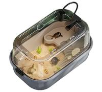 Turtle Tank - Easy Drenaje Tank, Turtle Horned Hermit | Turtle Aquarium with Basking, Ramp, Easy Drenage, Strip Patch Thermometer, for Small Turtles, Strip Patch Thermometer