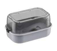 Turtle Tank Kit, Full View Aquatic Habitat, Multi-Function Reptile Tank, Stunning Design, Bottom Drain, Bask Stage, 17.32x11.42 Inch Ideal for Home or Pet Care Use, White and Gray