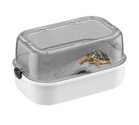 Turtle Tank Kit, Full View Aquatic Turtle Habitat, 17,32 x 11,42 in Multi Function Area with Stunning Design, Bottom Drenin, Bask Stage, Perfect for Small Reptiles, Living Space