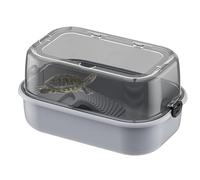 Turtle Tank Kit, Full View Aquatic Turtle Habitat, 17,32 x 11,42 in Multi Function Area with Stunning Design, Bottom Drenin, Bask Stage, Perfect for Small Reptiles, Living Space