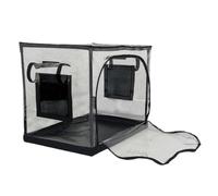 Turtle Tank Tent, Snake Habitat Cage, Bearded Dragon Home, Portable Terrarium Box, 23.62x15.75x19.69 Inches, Ideal for Temporary Housing, Travel, or Quarantine, Black