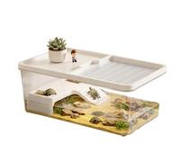 Turtle Tank | with Ramp Lid Small Reptile Basking Clear Enclosure