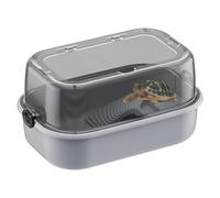 Turtle Terrarium Kit, Full View Turtle Aquarium with Basking Stage, Bottom Drain and Multi Function Area, Necessary Habitat for Small Reptiles & Amphibians