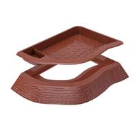 Turtle Water Bowl, Reptile Feeding Dish, 10.94x7.83x1.18 Inches Double-Layer Anti-Slip Design, Tortoise Bathing Bowl, for Other Reptiles, Terrarium Soaking Tray, Green