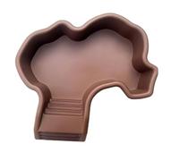 Turtle Water Bowl, Tortoise Water Bowls with Ramp, 13.78x12.2x2.76 Inches, Decorative Basin Design, Basking Program Feature, Aquarium-Safe Material, Ideal for Reptiles, Amphibians