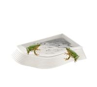 Turtle Water Dish, Anti-Slip Turtle Bathing Pot, Multifunctional Tortoise Bowl, 14.37x11.42x1.77 Inches Spacious Pool for Bathing and Drinking to Keep Pet Turtles Healthy