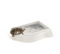 Turtle Water Dish, Multifunctional Anti-Slip Bowl, Tortoise Bathing Pool Basin, Shallow Amphibian Soaking Tray for Reptile Hydration Feeding, Enclosure, Terrarium, Habitat, Home