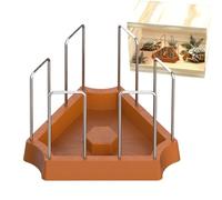 Turtle Water Feeder, Reptile Feeding Dish, 7.87x6.89x5.91 Inches Triangle Water Bowl, Detachable Fence Accessory for Bearded Dragon Gecko Lizard Frogs Hermit Crab Snakes in Terrarium Tank Setup