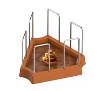 Turtle Water Feeder, Reptile Tank Dish, 7.87x6.89x5.91 Inches Triangle Feeding Bowl, Detachable Fence Design, Easy Clean Material, Perfect for Bearded Dragon Gecko Frog Hermit Crab Snake Habitat