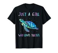 Turtle Watercolor Sea Ocean Just A Girl Who Loves Turtles Camiseta