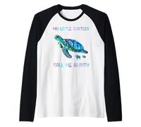 Turtle Watercolor Sea Ocean My Turtles Call Me Aunty Camiseta Manga Raglan