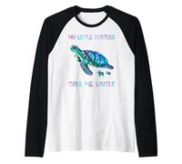 Turtle Watercolor Sea Ocean My Turtles Call Me Uncle Camiseta Manga Raglan