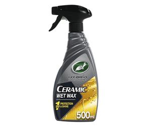 Turtle Wax Hybrid Solutions Cera Húmeda Cerámica, cera en spray para coches, proporciona brillo alto, protección con recubrimiento cerámico para pintura, llantas, cristales, repelencia al agua, 500 ml
