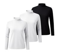 Turtleneck Sweater Women, 3Pc Long Sleeve Basic Thermal Tops Cozy Warm Pullover Undershirts Fall Winter Clothes