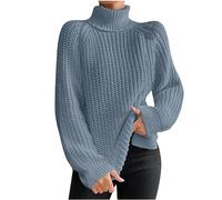 Turtleneck Sweater Women Long Sleeve Solid Color Loose Warm Soft Comfy Fashion Pullover Cute Casual Outfits for Fall