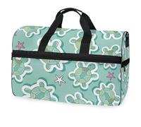 Turtles and Starfish on A Blue - Bolsa de viaje para hombres, mujeres, niños, niñas, adolescentes, bolsa de gimnasio deportiva de gran tamaño con compartimento para zapatos, bolsa de entrenamiento