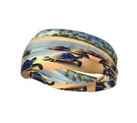 Turtles on the Beach - Diadema de entrenamiento que absorbe la humedad, bandas para el sudor para correr, ciclismo, fútbol, yoga, diadema para mujeres y hombres