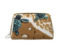 Turtles On The Beach - Neceser de piel para cosméticos, bolso pequeño, con cremallera, estuche para lápices, organizador de artículos de tocador, almacenamiento de belleza, color, 5.0cm*10.5cm*20.5cm, Estuche para lápices