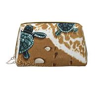Turtles On The Beach - Neceser de piel para cosméticos, bolso pequeño, con cremallera, estuche para lápices, organizador de artículos de tocador, almacenamiento de belleza, color, 5.0cm*10.5cm*20.5cm, Estuche para lápices