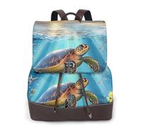 Turtles Swimming in the Sea - Mochila de viaje para mujer, mochila casual, mochila de cuero estampada para mujer para el trabajo