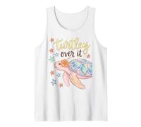 Turtley Over It Funny Sea Turtle Pun Sarcastic Saying Camiseta sin Mangas