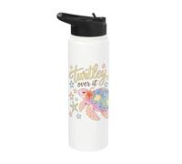 Turtley Over It Funny Sea Turtle Pun Sarcastic Saying Stainless Steel Insulated Water Bottle