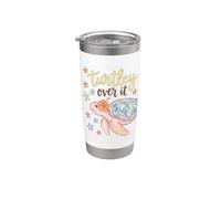 Turtley Over It Funny Sea Turtle Pun Sarcastic Saying Vaso térmico de acero inoxidable de doble pared