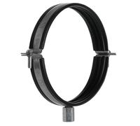 TURvent 1 Unidad Abrazadera de Fijación para Conducto de Ventilación 125 mm con Rosca M8/M10 - Abrazadera Metálica para Tubo con Inserto de Goma Antivibración - Soporte para Conductos HVAC