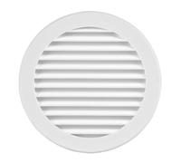 TURvent Cubierta de ventilación de aire de 125 mm, rejilla de ventilación blanca de 5 pulgadas para pared y techo, rejilla redonda de plástico para sistemas de escape y suministro HVAC - Cubiertas de