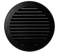 TURvent Cubierta de ventilación de aire de 125 mm, rejilla de ventilación negra de 5 pulgadas para pared y techo, rejilla redonda de plástico para sistemas de escape y suministro HVAC - Cubiertas de