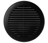 TURvent Cubierta de ventilación de aire de 150 mm, rejilla de ventilación negra de 6 pulgadas para pared y techo, rejilla redonda de plástico para sistemas de escape y suministro HVAC - Cubiertas de