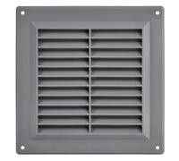 TURvent Cubierta de ventilación de aire de 150 x 150 mm, rejilla de ventilación gris de 6 x 6 pulgadas para pared y techo, rejilla de plástico rectangular para sistemas de escape y suministro de HVAC