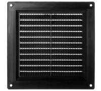 TURvent Cubierta de ventilación de aire de 150 x 150 mm, rejilla de ventilación negra de 6 x 6 pulgadas para pared y techo, rejilla de plástico rectangular para sistemas de escape y suministro de HVAC