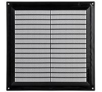 TURvent Cubierta de ventilación de aire de 250 x 250 mm, rejilla de ventilación negra de 10 x 10 pulgadas para pared y techo, rejilla de plástico rectangular para sistemas de escape y suministro de