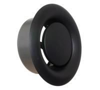 TURvent Difusor Metálico de Extracción 100 mm - Válvula de Aire Ajustable de Acero para Techo y Pared, Ventilación para Baño, Cocina y Sistema HVAC, Antracita