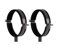 TURvent Juego de 2 Piezas Abrazadera de Fijación para Conducto de Ventilación 100 mm con Rosca M8/M10 - Abrazadera Metálica para Tubo con Inserto de Goma Antivibración - Soporte para Conductos HVAC