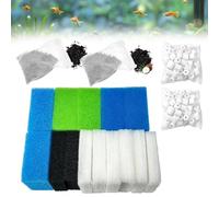 Turwen Kit de 18 piezas de filtro de acuario de repuesto para Juwel Bioflow 3.0 M - Incluye Blue Coarse/Fine Sponges, Green Sponge, filtros de carbono, anillos de cerámica y filtros de algodón