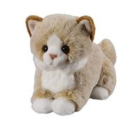 Tus Animales con corazón Bauer Juguetes Gato: Peluche reclinado de Felpa Suave, Ideal para amar y Regalar, 0-99 años, 18 cm, Beige (12502)