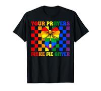 Tus oraciones me hacen más gay, divertida bandera del orgullo gay LGBTQ Camiseta