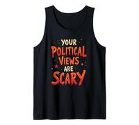 Tus puntos de vista políticos son aterradores, divertido juego de palabras de Halloween Camiseta sin Mangas
