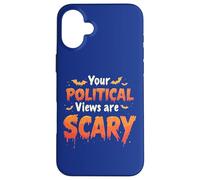 Tus puntos de vista políticos son aterradores, divertido juego de palabras de Halloween Carcasa para iPhone 16 Plus