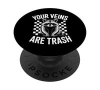 Tus Venas Son Basura Divertido Dicho Mapache PopSockets PopGrip Adhesivo