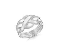 Tuscany Silver Anillo de plata esterlina de cuatro bandas de rompecabezas, Plata, sin piedra, sin perla de mujer