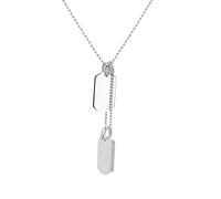 Tuscany Silver Men's Sterling Silver Double Dog Tag on Adjustable Ball Chain of 46cm/18