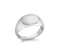 Tuscany Silver Unisex Sterling Silver Rhodium Plated Oval Signet Ring, Size L
