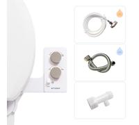 TUSHY Accesorio de bidé de agua caliente para spa | Pulverizador fresco autolimpiante + boquilla de presión ajustable, control de ángulo, opción de temperatura de agua fría a caliente, spa 3.0 (blanco