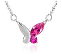 Tusuzik Collar Mujer Plata de Ley 925 Colgante Mariposa con Violetas Circonita Cúbica,Regalos Originales Mujers Joyas para Madre Mamá