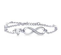 Tusuzik Regalo Dia De La Madre Regalos Mama, Pulsera para las Mujeres de Plata Esterlina 925 Infinity Pulseras Joyería Regalos para Mujeres Esposa